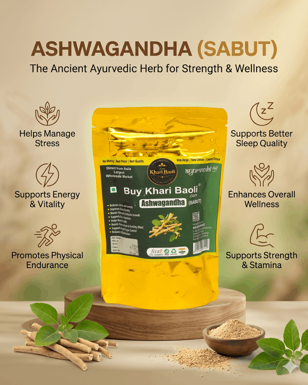 ASHWAGANDHA(SABUT/WHOLEROOT)