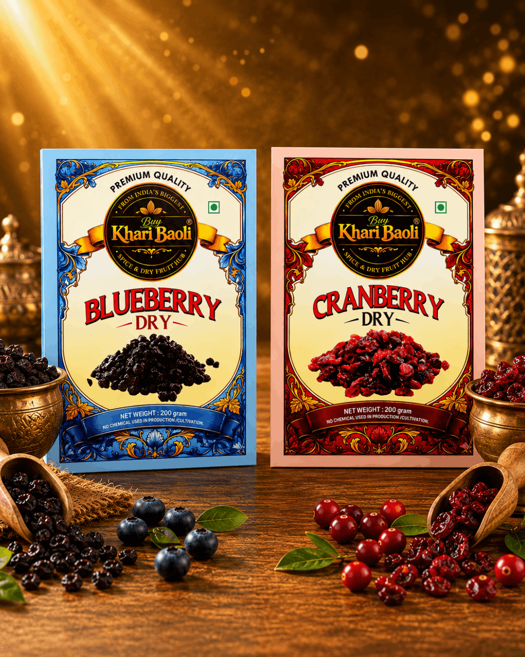 BERRIES COMBO (Blueberry +Cranberry) 200gm each