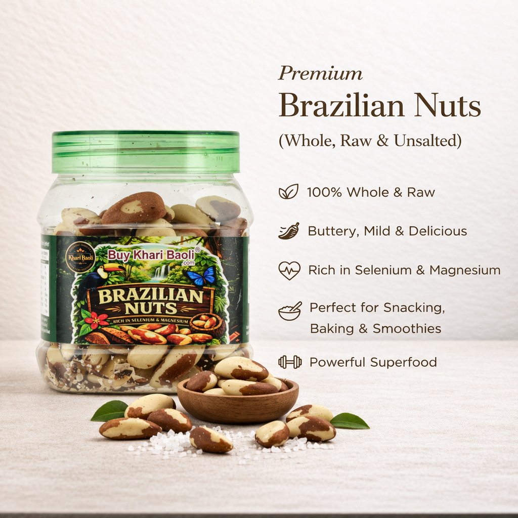Jar of Brazilian nuts with a bowl of nuts