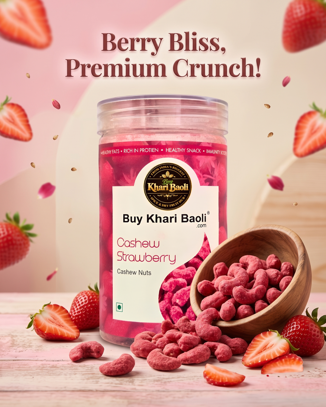 Strawberry Cashew Crunch(Kaju)