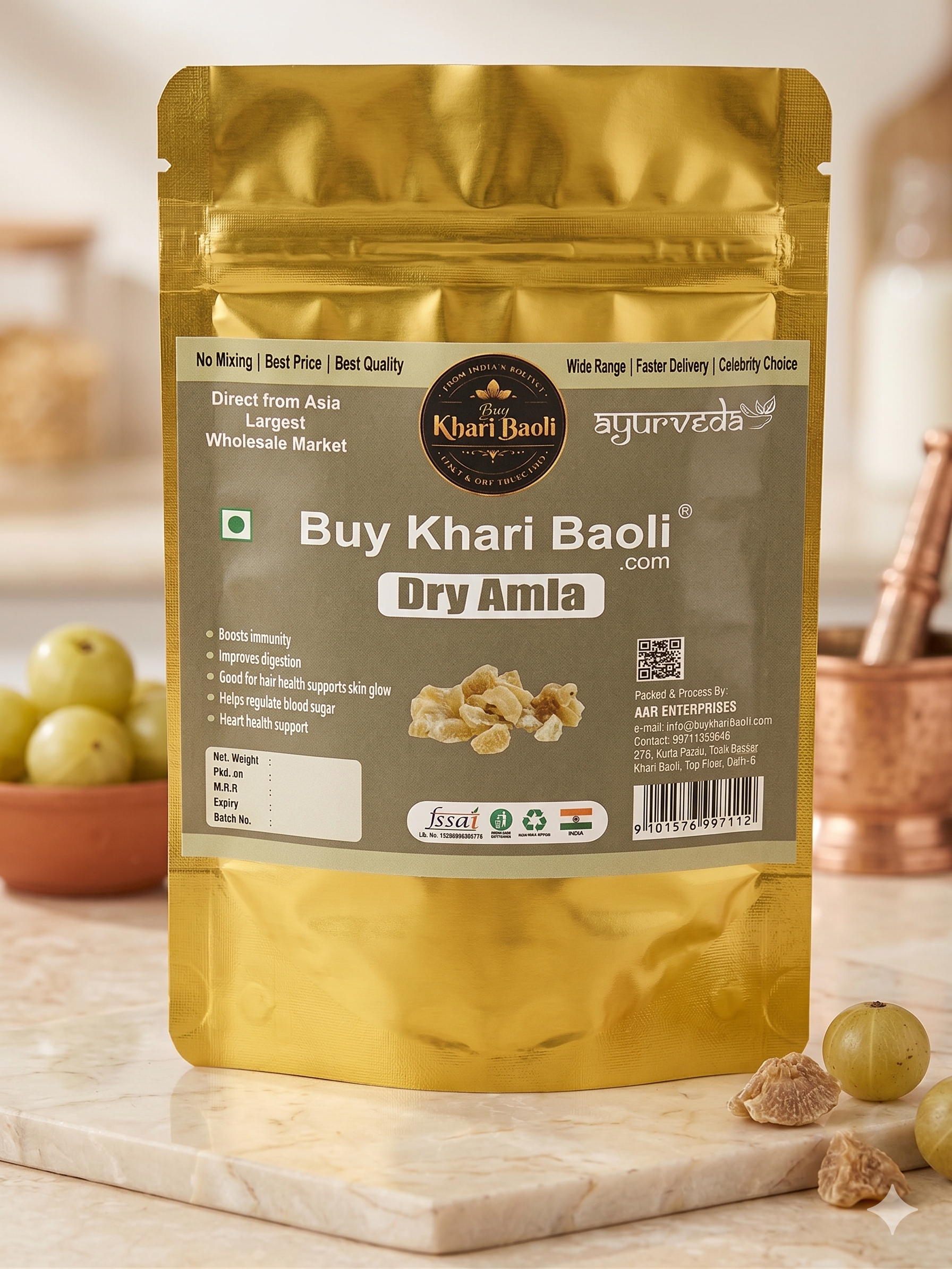 Buy Pure Organic Dry Amla Pack by Buy Khari Baoli