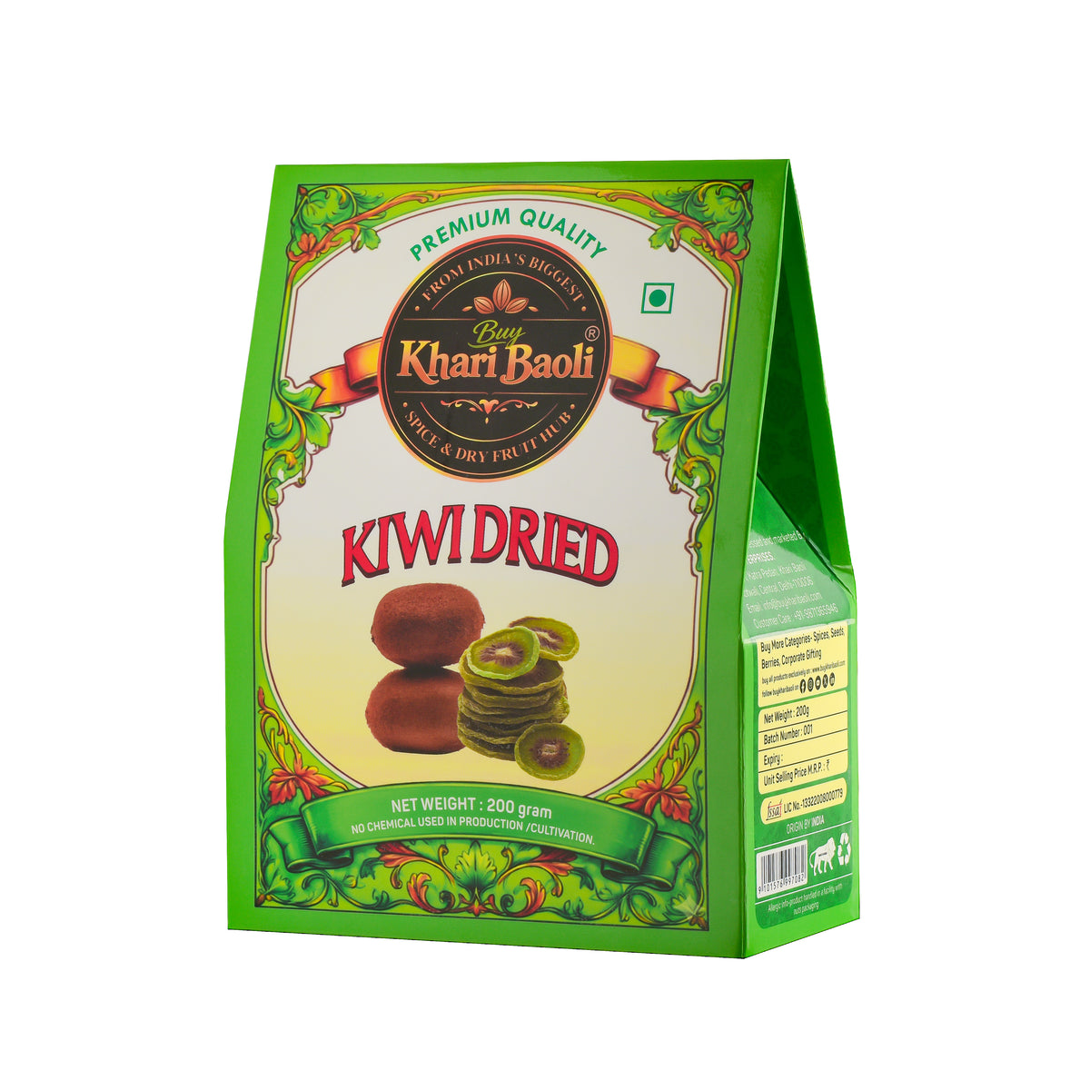 Green package of 'Khari Baoli' kiwi dried product