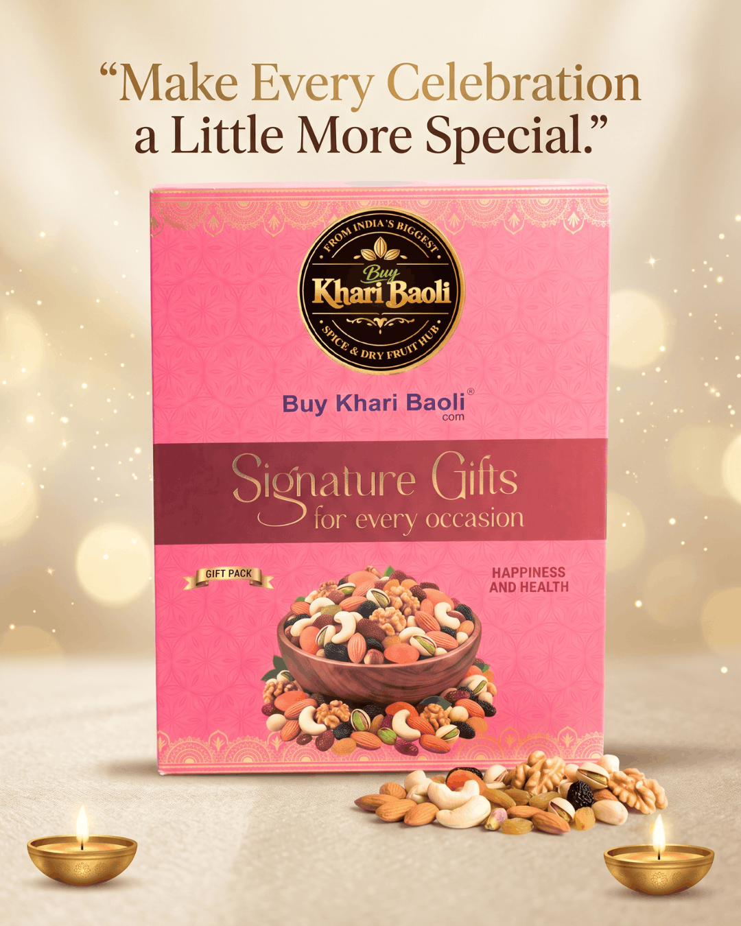 Festive Happiness (Executive) - 4-in-1 Dry Fruit & Trail Mix Hamper (600g)