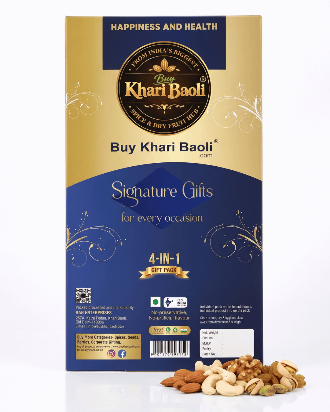 Signature Gift Box (Silver) - Luxury 2kg Dry Fruit Assortment