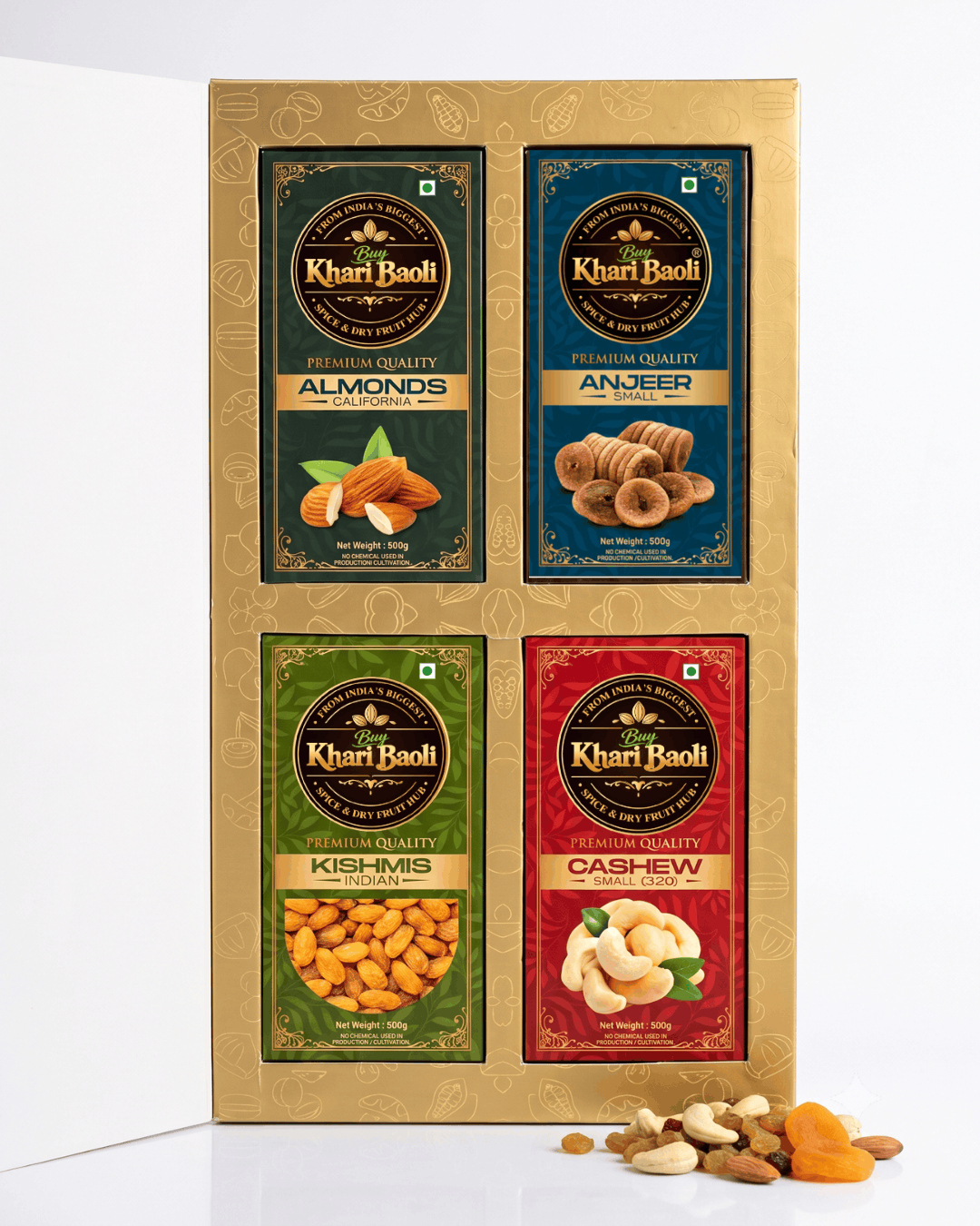 Signature Gift Box (Gold) - Premium Nuts & Anjeer Assortment (1.75kg)