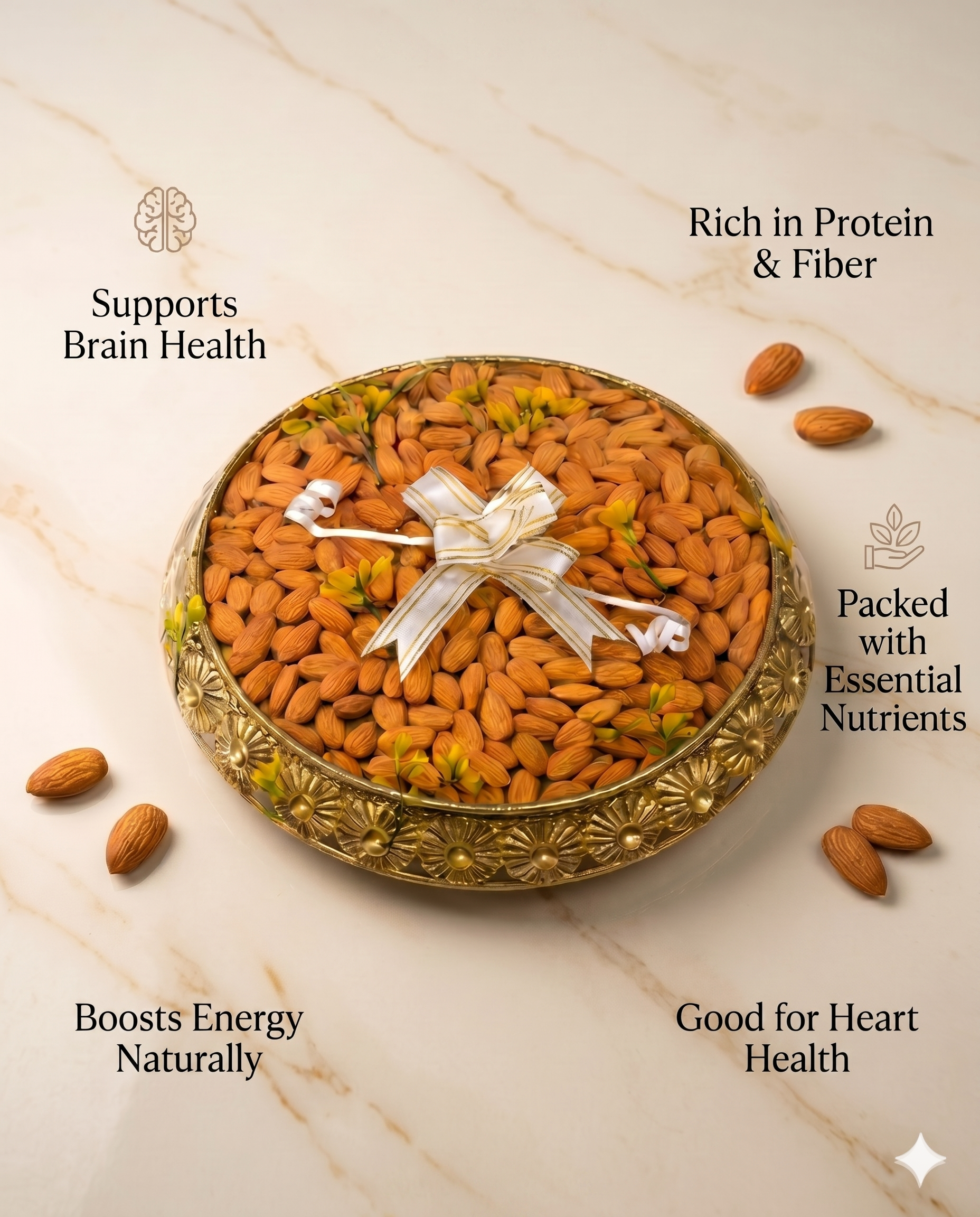 Assorted Almond Gift Pack Tray by Buy Khari Baoli