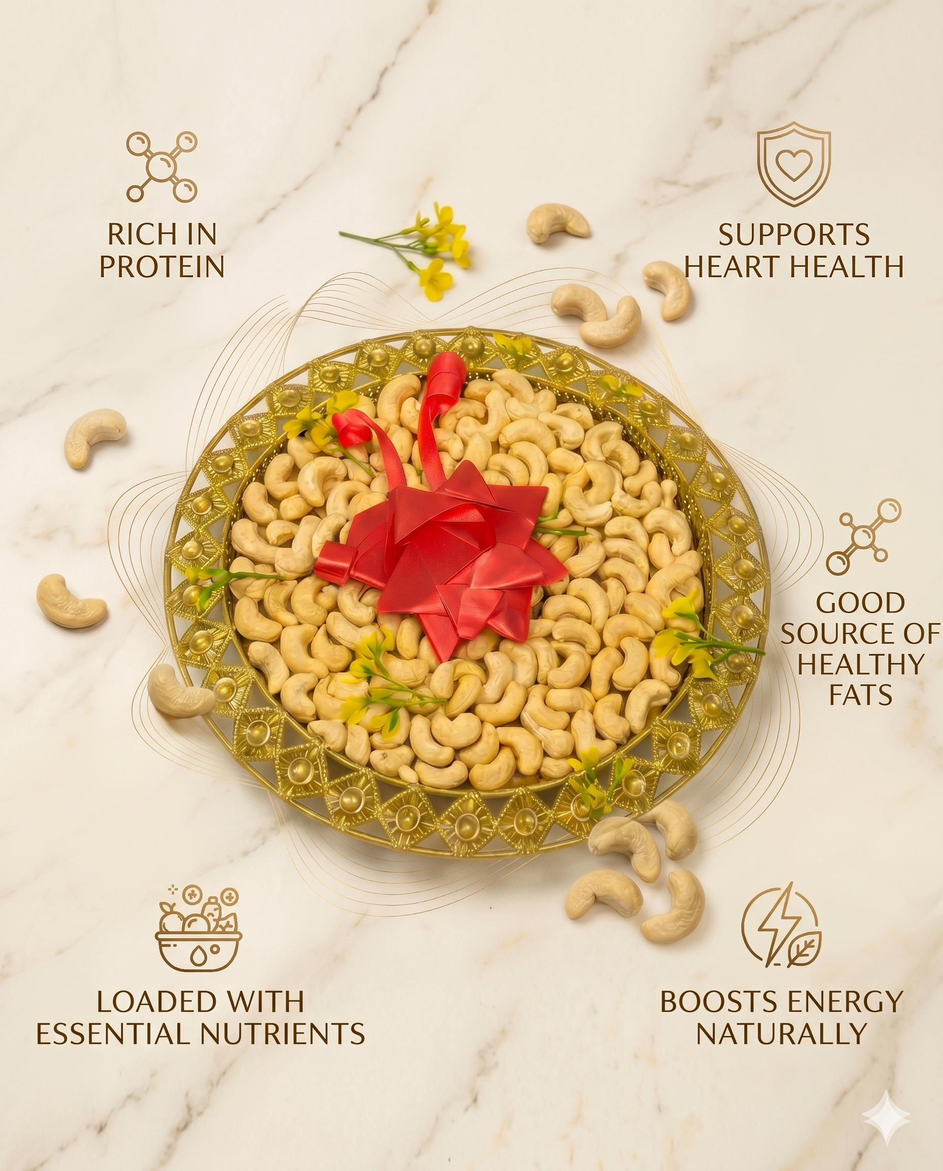 Premium Jumbo Cashews Festive Gifting Tray from Buy Khari Baoli
