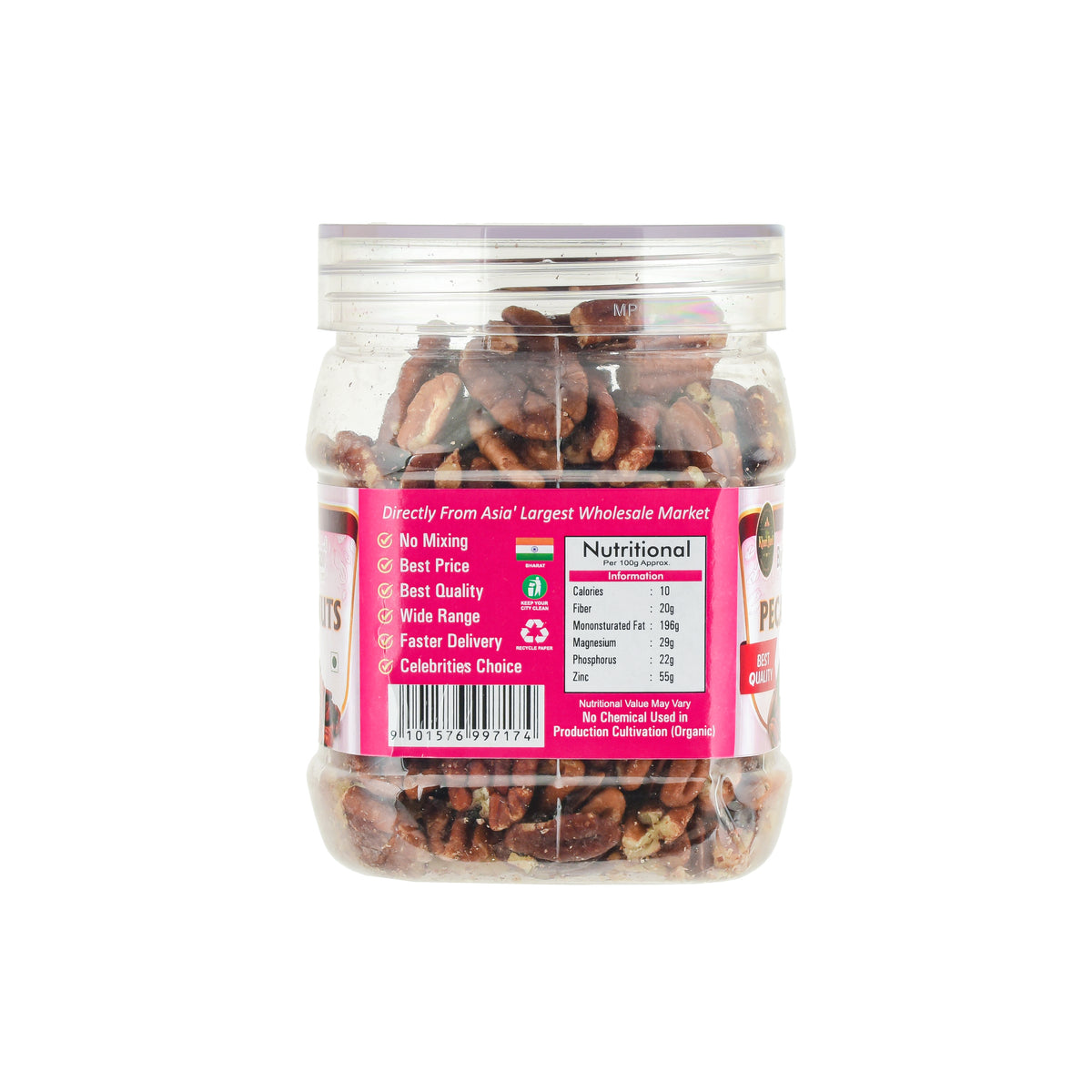 Jar of mixed nuts with a label