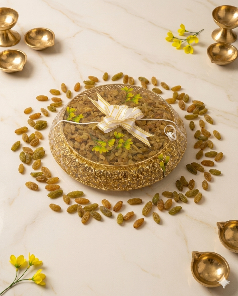 Premium Raisins Golden Festive Gift Thaali