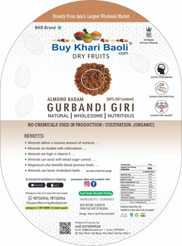 Gurbandi Giri Almond Badam (60%+ oil content) - Image 2